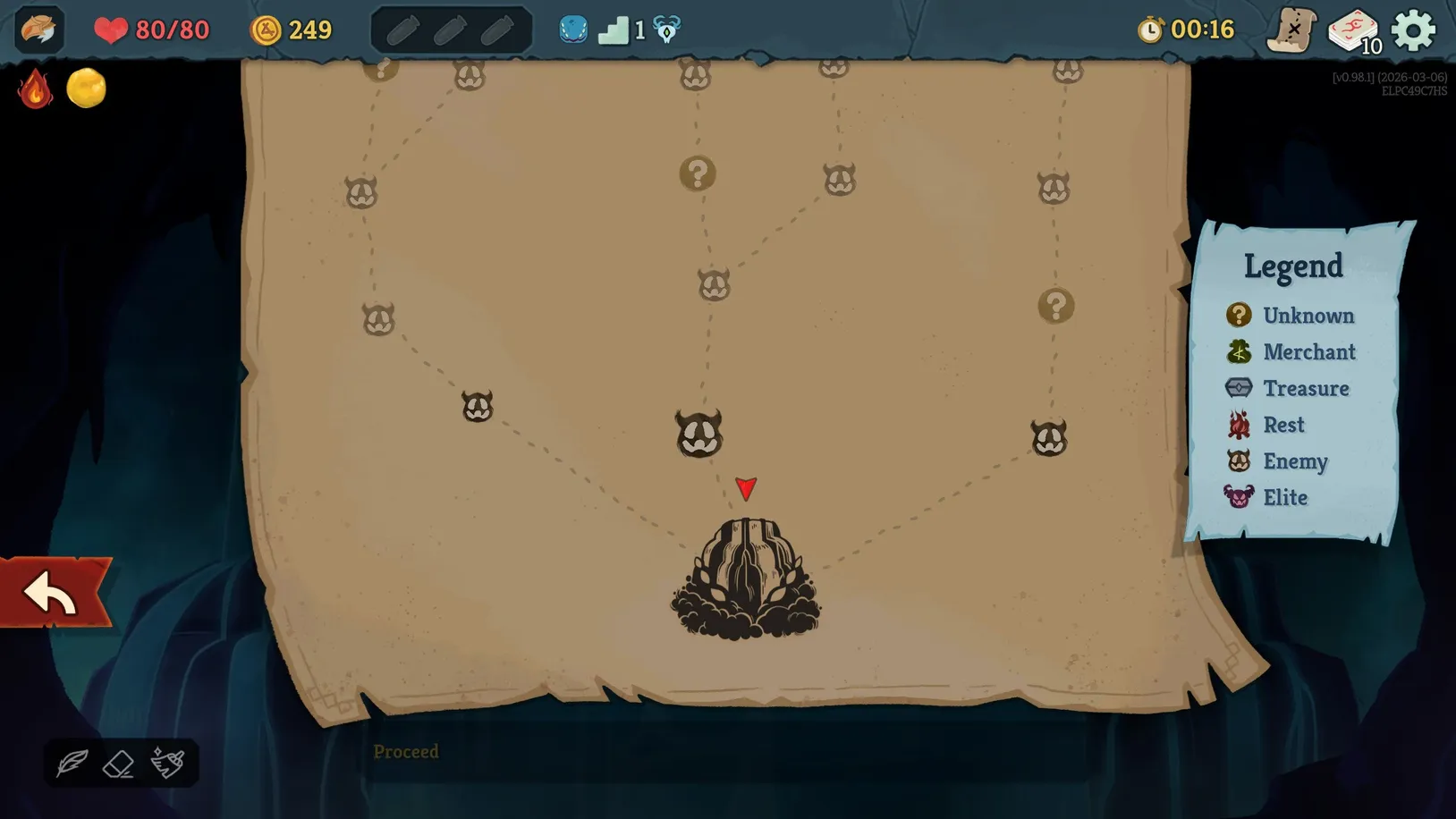 Slay the Spire 2 map showing different node types — enemies, elites, rest sites, merchants, treasures, unknowns