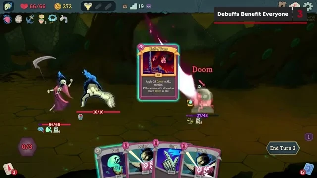 Necrobinder applying Doom debuff to all enemies in Slay the Spire 2 co-op